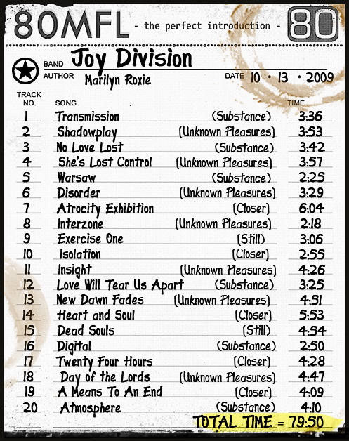 Click the list to hear JOY DIVISION on Lala.com!